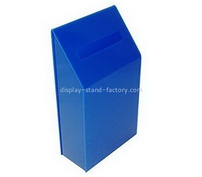 Customize blue acrylic charity boxes cheap NAB-769