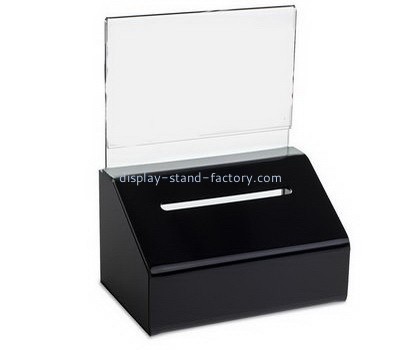Customize black acrylic charity box NAB-773