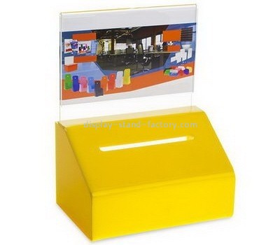 Customize yellow acrylic donation box NAB-774