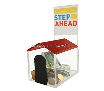 Customize transparent acrylic house shaped donation box NAB-783