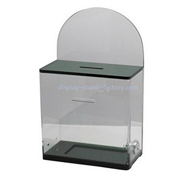 Customize clear plastic donation boxes with lock NAB-786