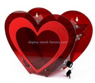 Customize lucite red donation box NAB-801