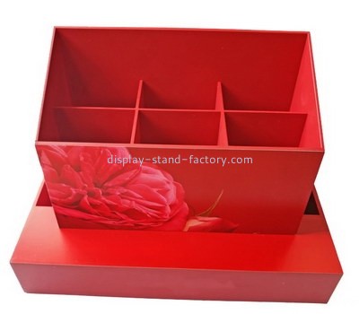Customize red 6 compartment storage box NAB-877