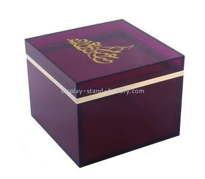 Customize purple acrylic square box NAB-896