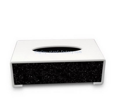Acrylic black and white tissue box cover NAB-1062