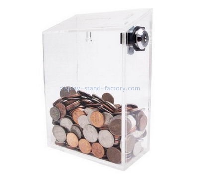 Custom clear acrylic coin donation box NAB-1128