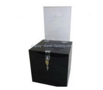Custom black acrylic donation box NAB-1129