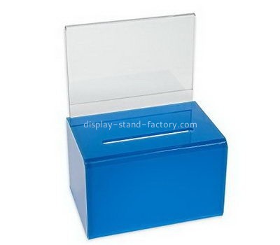 Custom blue acrylic donation box NAB-1126