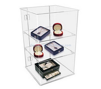 Customize 3 tiered acrylic jewelry display case NAB-1167