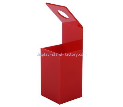 Custom red acrylic flower box with handle NAB-1240