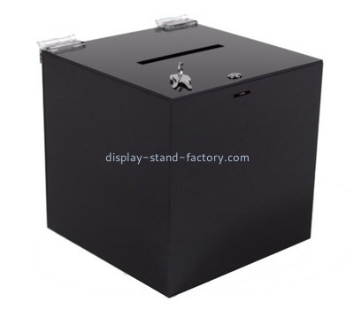 Custom black acrylic lockable voting box NAB-1333