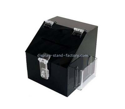 Custom black acrylic lockable suggestion box NAB-1337