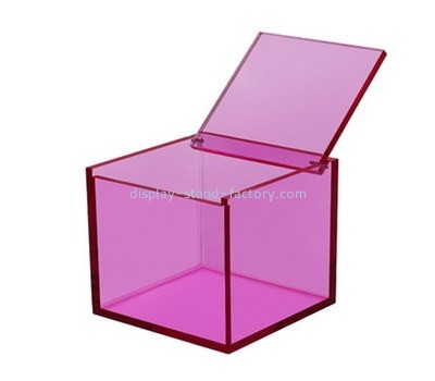 Custom square pink acrylic box with lid NAB-1355