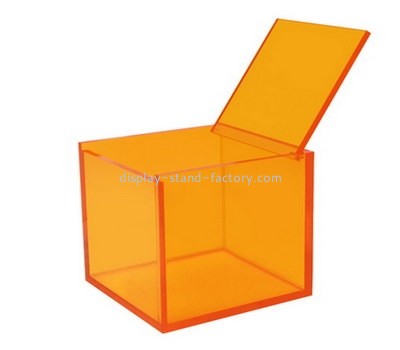 Custom square orange acrylic box NAB-1364
