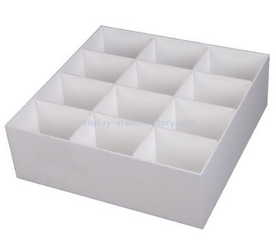Custom 12 grids white acrylic organizer box NAB-1380