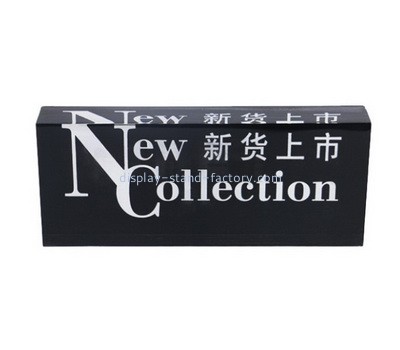 Custom black acrylic sign display block NBL-018
