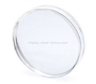 Custom round acrylic stamp block with finger groove NBL-051