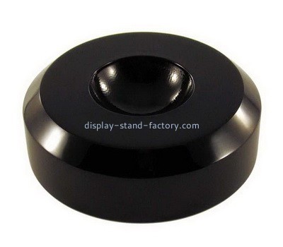 Custom round black acrylic beveled display block NBL-062
