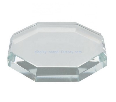Custom round acrylic beveled display block NBL-087
