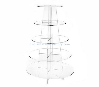 Custom 5 tiers round acrylic cake display stands NFD-280