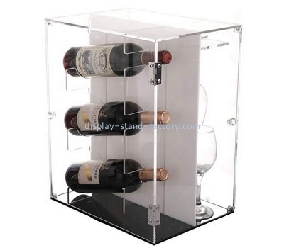 Custom acrylic wine bottles and glasses display case NFD-296