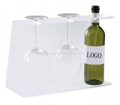 Custom acrylic wine bottle and glasses display stand NFD-295
