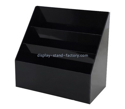 Custom 3 tiered black acrylic literature holder NBD-681