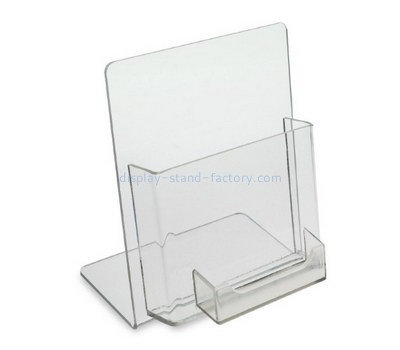 Custom counter top acrylic brochure holder with business card container NBD-745