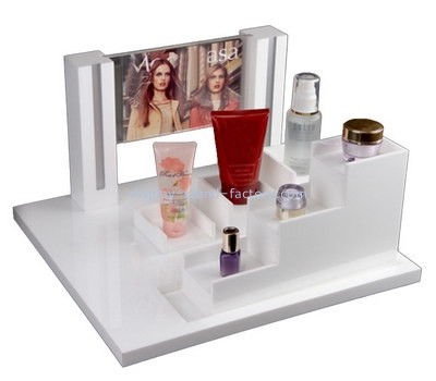 Custom countertop acrylic skin care display risers perspex make up display stands NMD-577