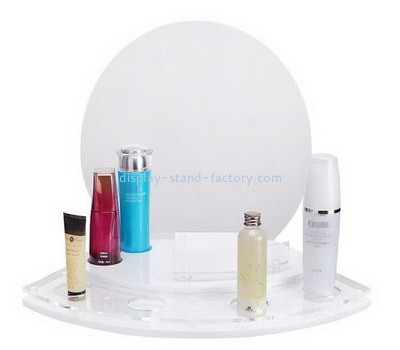 Custom acrylic make up display shelf perspex skincare display risers NMD-581