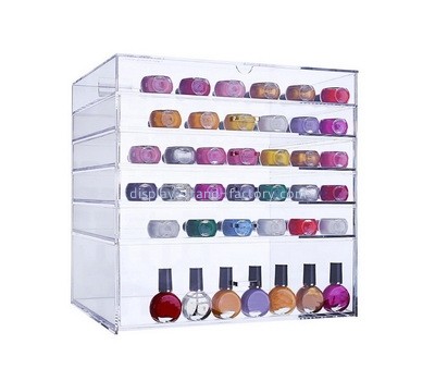 Plexiglass manufacturer customize acrylic countertop cosmetics nail polish bottle storage organizer case with drawer NMD-651