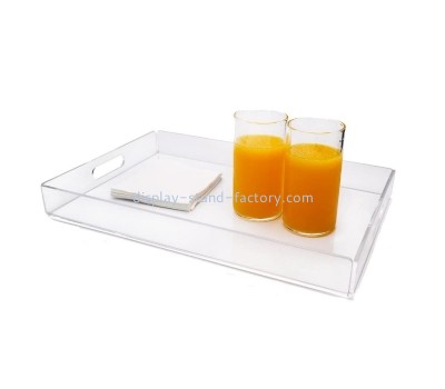 Lucite factory customize clear acrylic breakfast serving tray STD-278