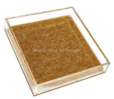 Plexiglass manufacturer customize glitter acrylic serving tray STD-279