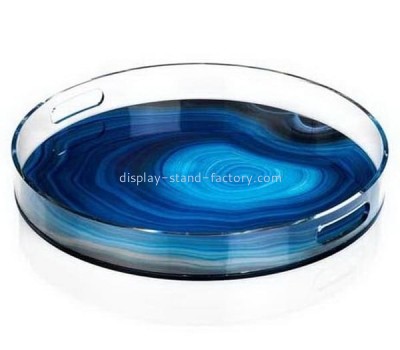 Plexiglass factory customize round acrylic serving tray STD-293