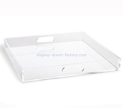 Acrylic supplier customize lucite serving tray with handles STD-297