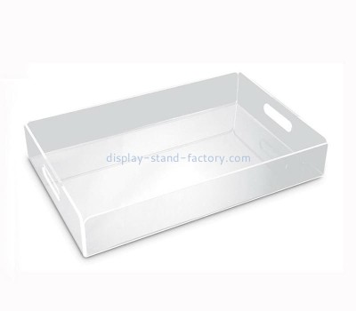 Lucite manufacturer customize acrylic serving tray with handles STD-302