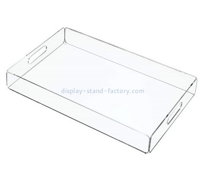 Acrylic factory customize lucite serving tray with handles STD-304