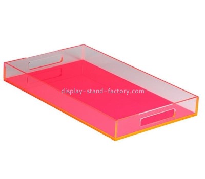 Acrylic manufacturer customize plexiglass serving tray with handle STD-311