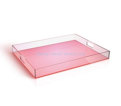 Plexiglass manufacturer customize acrylic serving tray with handle STD-314