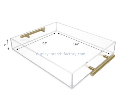 Acrylic manufacturer customize plexiglass serving tray with handle STD-319