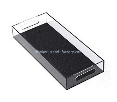 Plexiglass manufacturer customize long acrylic serving tray with handle STD-322
