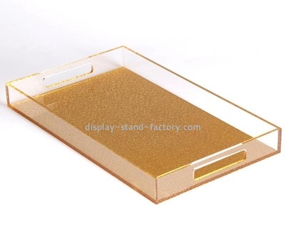 Plexiglass factory customize acrylic serving tray with handle STD-325