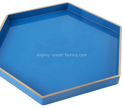 Acrylic factory customize hexagon perspex organizer tray STD-329