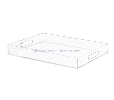 Acrylic manufacturer customize plexiglass serving tray with handle STD-343