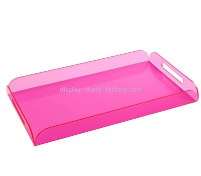 Acrylic supplier customize pink plexiglass serving tray STD-360