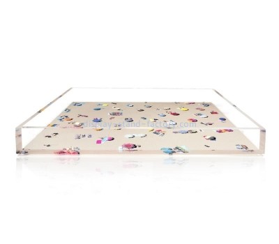 Plexilgass supplier personalized custom printed pattern lucite decorative serving tray STD-364