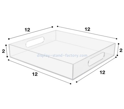 Perspex manufacturer custom acrylic serving tray with handles STD-374