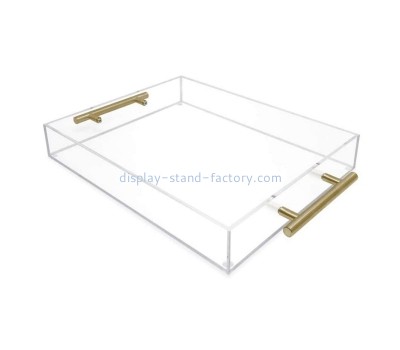 Custom acrylic serving tray with metal handle STD-375