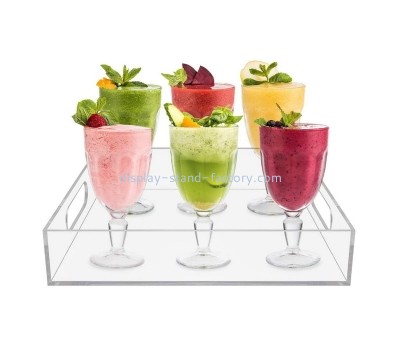Custom plexiglass serving tray with handles for coffee, appetizer, breakfast STD-387