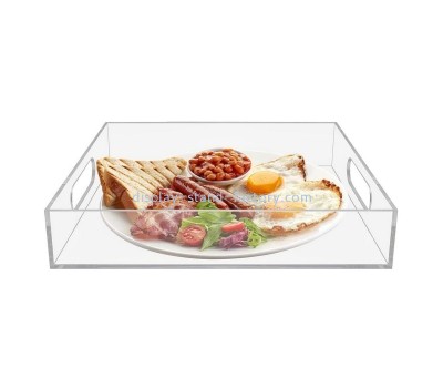 Custom acrylic breakfast serving tray with handles STD-386